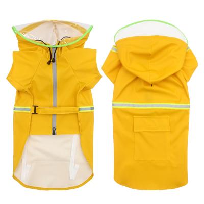 China Custom Dog Rain Hoodie Coat Sustainable Safe Reflective Dogs Large Custom Raincoat for sale