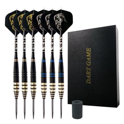 China 6 Pack Steel Barrel 23g Brass Flying Dart Steel Tip 21g Set With Gift Box for sale