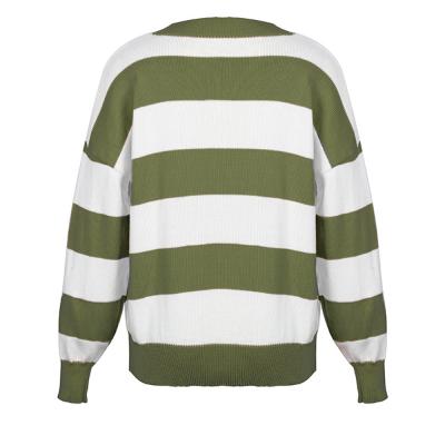 China Anti-pilling various Autumn And Winter New Net white bentgrass cardigan striped shirt 2021 good quality for sale