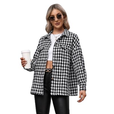 China Factory Supply Bargain Price Plaid Plaid Single Breasted Long Sleeve Shirt Loose Plaid Jacket for sale