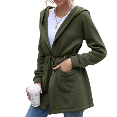 China Breathable Cheap Hot Sale Quality Autumnwinter Solid Mid Length Hooded Ditch Coat for sale