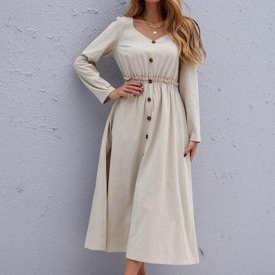 China Chest Princess Sleeve High Waist Dress Anti-Static Wrapped Square Collar Short Sleeve Casual Outfits for sale