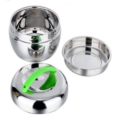 China Heatable Stainless Steel 304 Insulation Metal Food Bowl for sale