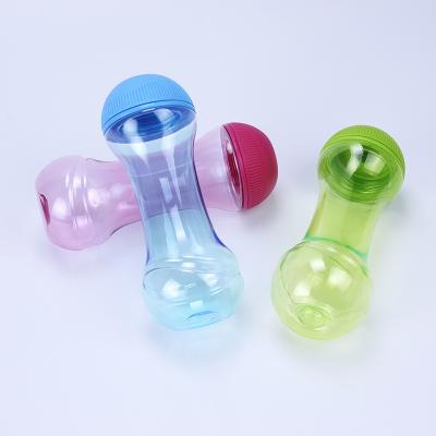 China Bpa Viable Gym 500ml Fitness Dumbbell Shape Water Bottle Barbell Free Water Bottle for sale