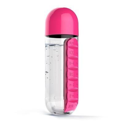 China 600ML Pill Organizer Water Bottle Weekly Viable Multifunctional Water Bottle With Pill Box for sale