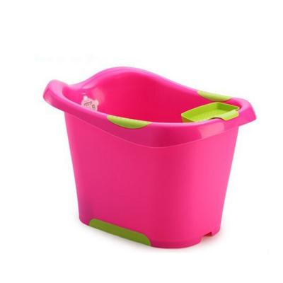 China Body soaking hot sale pink side small transparent bathroom hospital plastic baby bathtub for sale