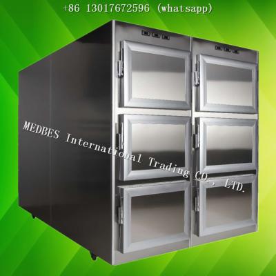 China Hospital Stainless Steel Mortuary Freezer Corpse Refrigerator Corpse Freezer with Six Body Chamber for sale