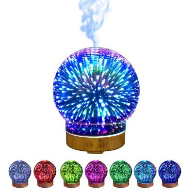 China 200ml 2021 New 7 Colors LED Night Lights USB 3d Home Essential Oil Diffuser Glass Air Humidifier for sale