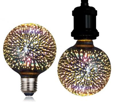 China G80 G90 G125 3D Holiday Party Antique Light Bulb Residential Hot Selling Decorative Firework Led Bulb for sale