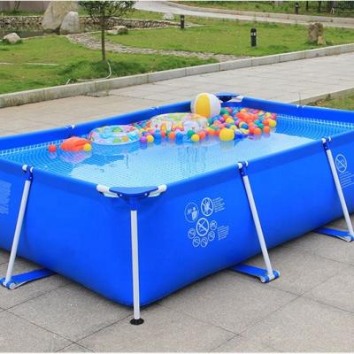 China Customized Rectangular Swimming Pools 2.2m 2.5m Metal Frame 3m Above Ground Family Swimming Pool for sale