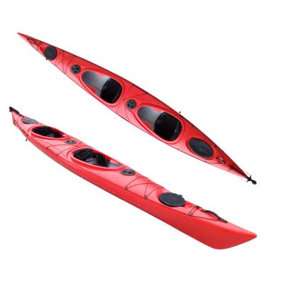 China New Style Heavy Duty Fishing Sit In Kayak Professional 2 Person Kayak LLDPE Canoe Kayak For Fishing Touring for sale