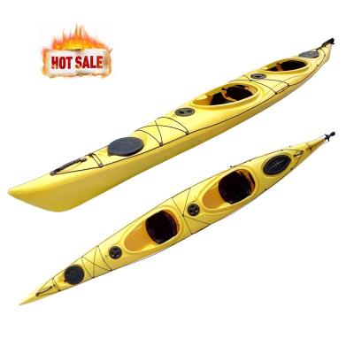 China Heavy Duty Tandem Kayak 17 Feet LLDPE Material Canoe Kayak 2 Person Fishing Kayak For Water Sports for sale