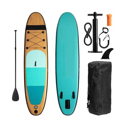 China Fitness Sports Custom Design OEM ODM PVC Sip Board Isup Paddle Board Wooden Sip Style Inflatable Paddle Board for sale