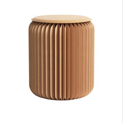 China UMISS Brown Foldable Hanging Paper Stool Chair Space Saving Home Outdoor Furniture for sale