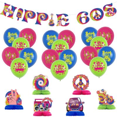 China Umiss Happy Birthday 60s Party Disposable Paper Decorations Hanging Banner Honeycomb Centerpieces Customized Latex Balloons Supplies OEM for sale