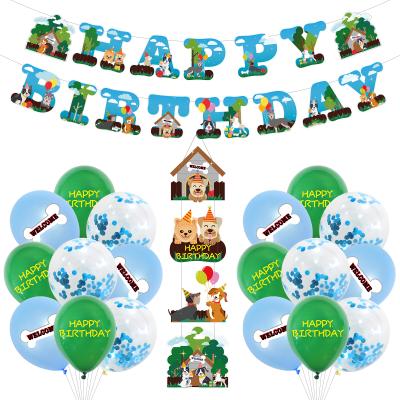 China Umiss 2021 New Disposable Paper Design Dog Party Supplies, Happy Birthday Banner, Door Sign, Latex Balloons Decorations for Kids for sale