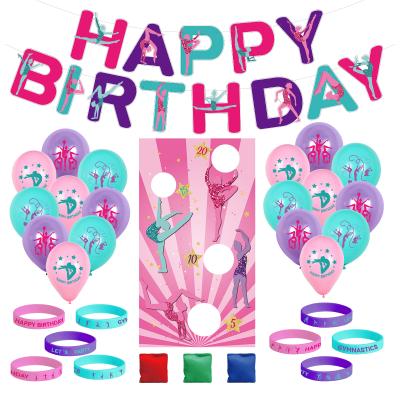 China Umiss 2022 Disposable Paper Gym Happy Birthday Party Supplies Toss Game Banner Rubber Wristbands Customized Printing Latex Balloons for sale