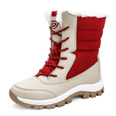 China Deodorization Fashion Winter Boots For Women Ladies Hiking Snow Boots Pu Mesh Upper Eva Outsole Thermal Breathable Wearable Shoes Stock for sale