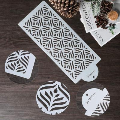 China High Quality Plastic Stocked Floral Spray Templates Toughen Decorating Stencils Mold Side Baking Mesh Stencil for sale