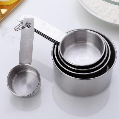 China 5pcs 430 Stainless Steel Viable Measuring Cup With Graduated Measuring Tool Coffee Set Cooking Measurer for sale