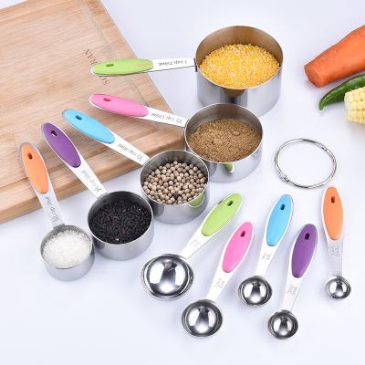 China Viable Wholesale Stainless Steel Measuring Cup With Scale Measuring Cup Set Cooking Tool Kitchen Instrument 5pcs/10pcs for sale