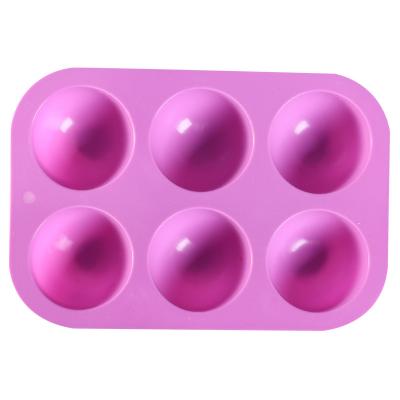 China 6 Viable Small Semicircle Silicone Cake Pop Molds DIY Aromaholic Candles Chocolate Cake Molds Cake Home Baking Molds for sale