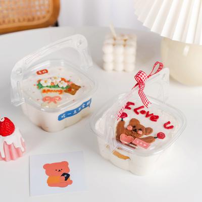 China Disposable Transparent Portable Foam Baking Box Children's Day Picnic Dessert Package Food Packet Baking Package for sale