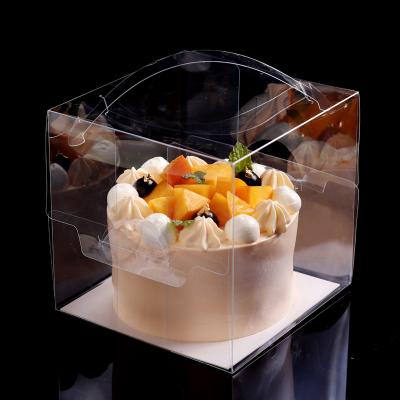 China Fancy Portable Reused Mini Transparent Cake Packing Box of Materials 6inch for Bady Birthday Party Wedding Party for sale