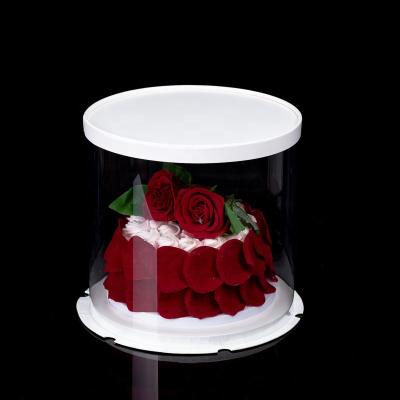 China Transparent Materials Food Grade PET Round Cake Boxes Recycled Plastic Cake Containers Carriers for sale