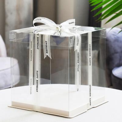 China Recycled Materials Transparent Baking Packaging Gift Boxes For Cake 8 Inch With Clear Lid for sale