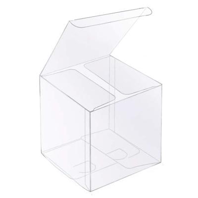 China Recycled Materials 4*4 Inch Clear Plastic Packaging Box Transparent Gift Box For Macaron Cupcake Candy Cookies for sale