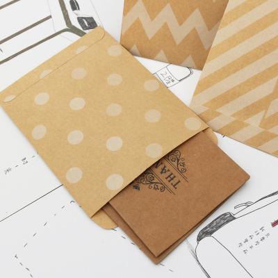 China Recycled Materials Wholesale Mini Brown Kraft Paper Bag For Greeting Card Gift Letter Thanksgiving Card Collection Bag for sale