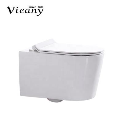 China Double-Flow Bathroom Design Furniture Double Flush With UF Seat Cover Washdown Wall Hung Toilet OK-4130 for sale