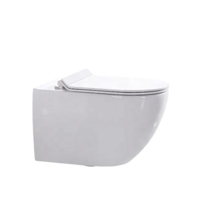 China Double-flush Vieany brand ceramic OK--0225A wall hung toilet hot sales hotel villa rimless strong flushing suitable flat for sale