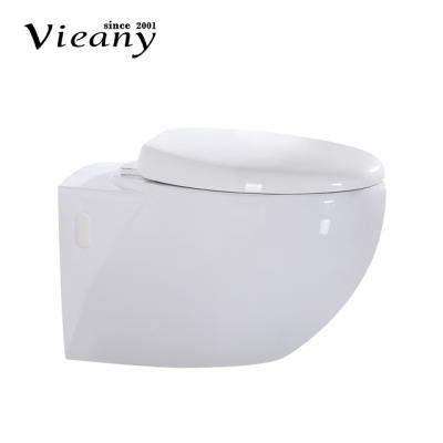 China Double-flush One Piece Hung Toiletries Bathroom Wall Mounted Ceramic Sanitary Toilet For Home Hotel for sale