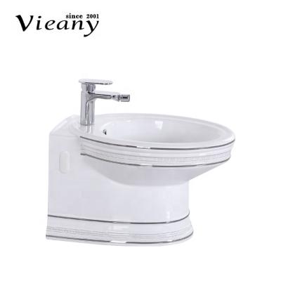 China Craftsman Vieany brand luxury silver wall-hung toilet suitable for hotel villa apartment for sale