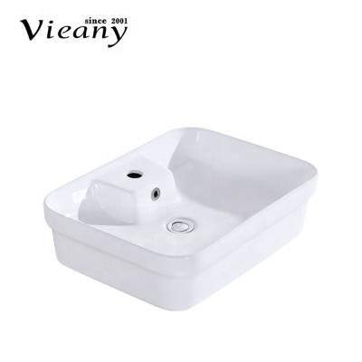 China Vieany brand factory modern art ceramic basin sink sanitary ware suitable hotel villa apartment for sale