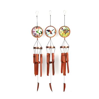 China New minimalist style resin and bamboo tube home and garden wind chime from China for sale