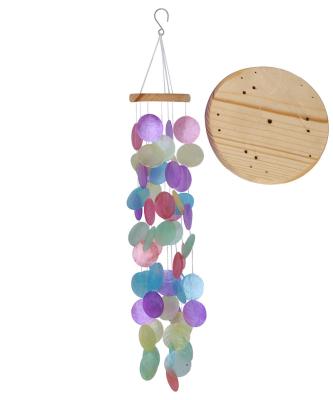 China China wooden exports beautiful colorful shell wind chimes for home decoration for sale