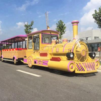 China China Baolurides diesel / battery trackless road train for sale 16000*2000*2400mm (L*W*H) for sale