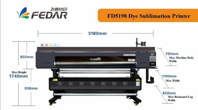 China Printing Shops Fedar FD5198E 3200DPI Digital T-shirt High Resolution Dye Sublimation Printer for sale