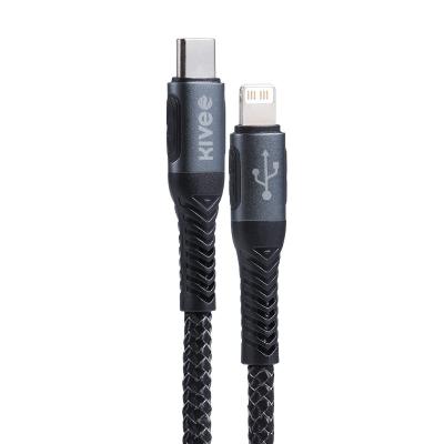 China Mobile Phone Kivee CT026 Palladium 20W Charing Nylon Braided Fast Cable For iPhone USB C Data Cable For Apple iPhone/iPad for sale