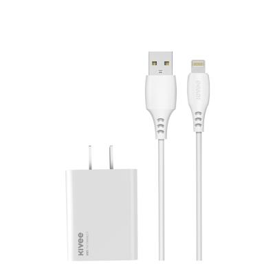 China KIVEE AC29 Mobile Phone Factory Supply Durable Apple Charger Set Lightweight USB Wall Charger Travel USB Charger For iPhone for sale