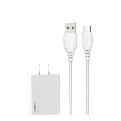 China Wholesale KIVEE AC29 Mobile Phone USB to Type-C NC Charger Set Travel USB Charger USB Wall Charger For Huawei Xiaomi for sale