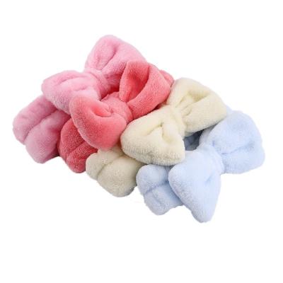 China Fashion Super Soft QUICK DRY Microfiber Makeup Bow Tie Headband For Lady Wash Face for sale