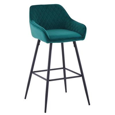 China Restaurant Modern Italian Umpire Chair Kitchen Velvet Counter Height Minimalist Nordic Upholstered Bar Stools For Kitchen for sale