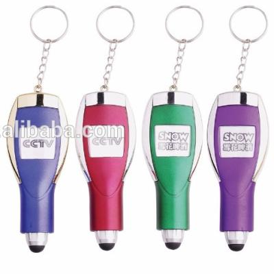 China Promotional Pen OEM Advertise Best Design 3 in1 Mini Multifunctional Keychain Pen With Pen Touch For Custom Logo for sale