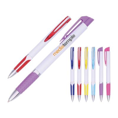 China Wring Pen Printing Logo Hot-selling Plastic Ballpoint Pens With Colorful Solid Barrel For Smartphone for sale