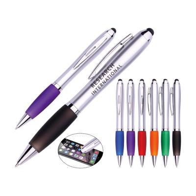 China office & 2018 Hot Selling Stock School Pen Touch Screen Ballpoint Pen Plastic With Printing Logo for sale