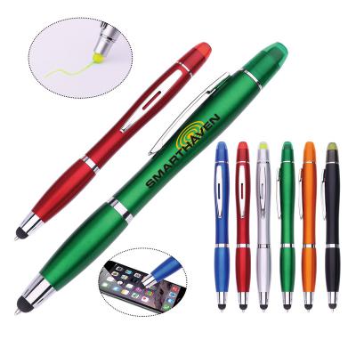 China Quality Promotional Competitive Price Excellent Stylus Pen Multifunctional Ballpoint Pen With WAX Highlighter Bar For Advertising for sale